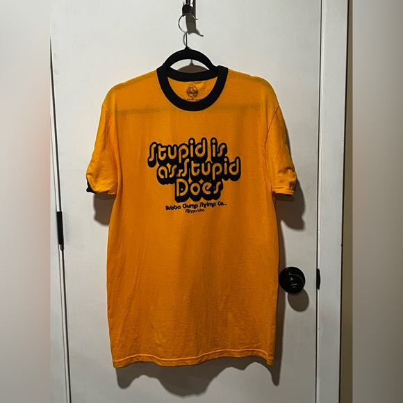 Bubba Gump Other - Yellow Graphic Ringer Tee with Black Trim